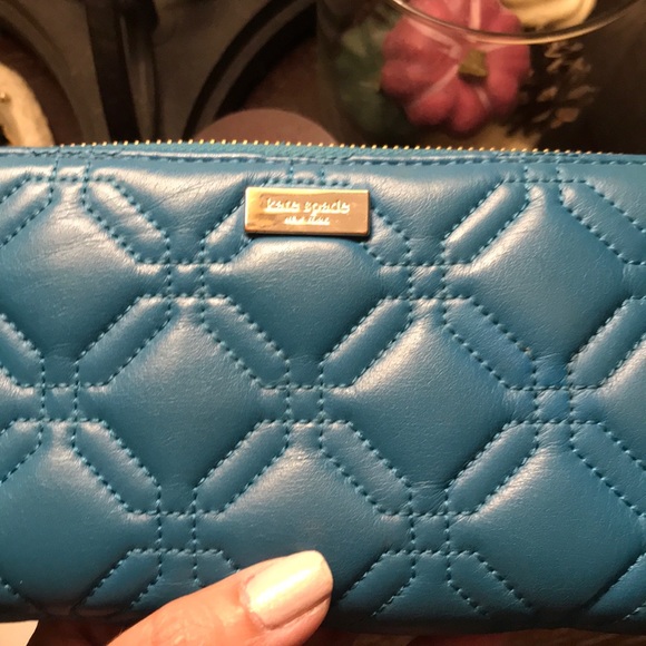 KATE SPADE Teal ASTOR Puffy Leather Wallet - Picture 5 of 7